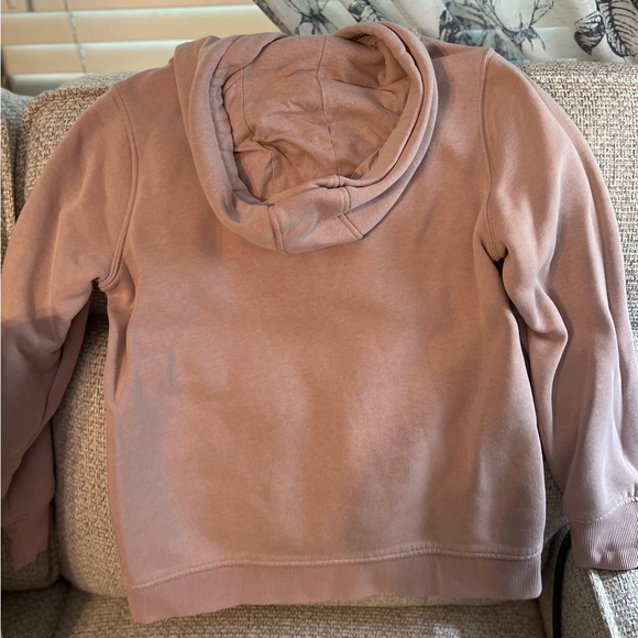 Carhartt Women’s Midweight Relaxed Fit Block Logo Sleeve Hoodie - Dusty Rose #36 - Picture 6 of 6
